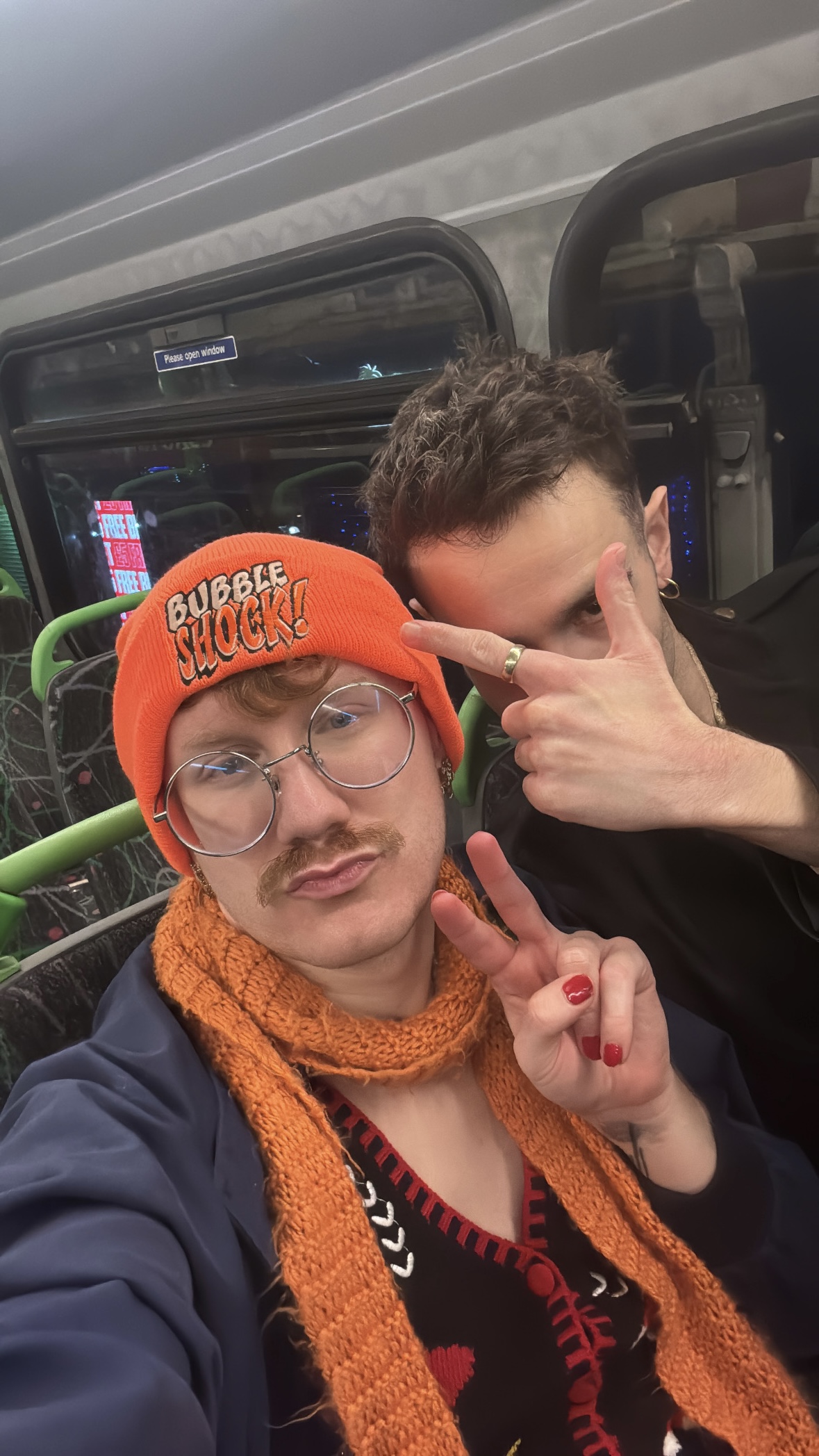 Orange "Bubble Shock" Beanie Hat